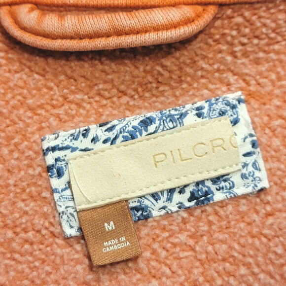 Pilcro Anthropologie Utility Shirt Jacket Retro Vintage Wash Button Up Red M - Picture 13 of 16